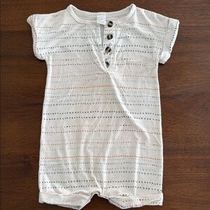Lou Lou & Company Dotted Baby Romper with Button Detail